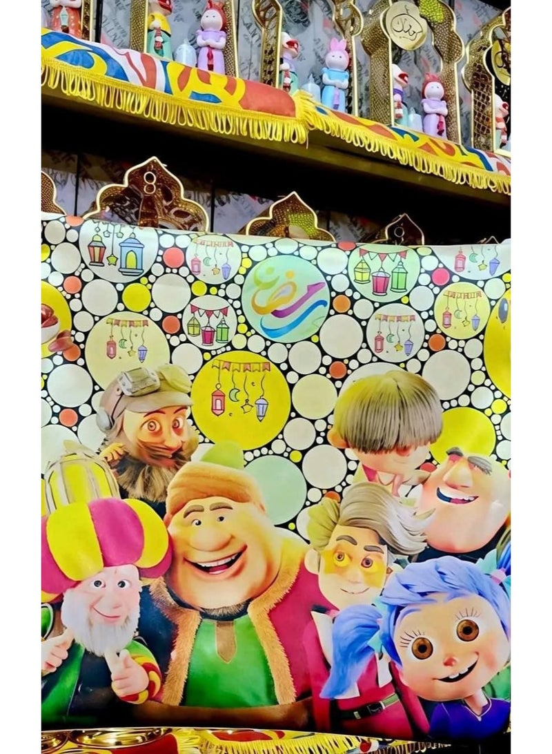 المخدات الرمضانية   كفر مخدة للشخصيات الرمضانية المعروفة  الخامة الستان النظيفة في الطباعة  بالسوستة الكيس مقاس المخدة : ٤٠*٤٠ سم - Image 3